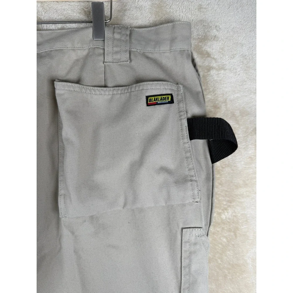BLAKLADER Workwear Cargo Pants Beige Utility Double Knee Multi-Pockets Men 42X30